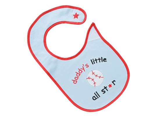 Velcro Feeding Bib with Embroidery